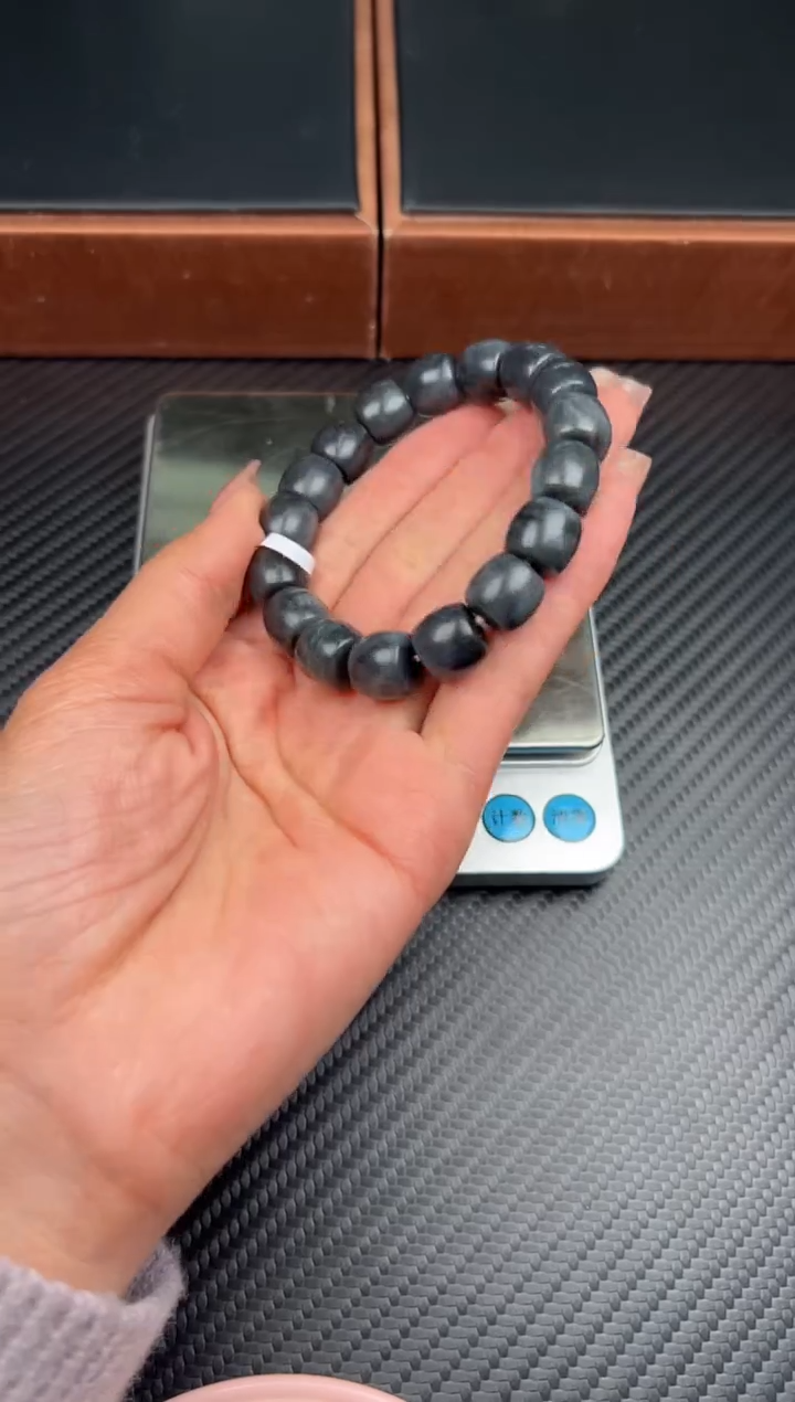 未镶嵌手串和田玉若羌毛毛矿微色差卡12