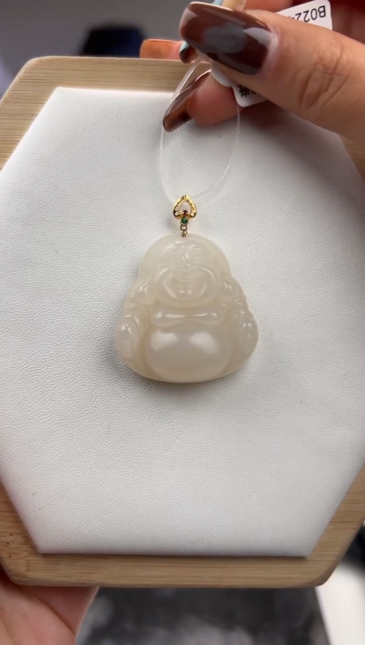 吊坠(不含链)18K金镶嵌和田玉2980