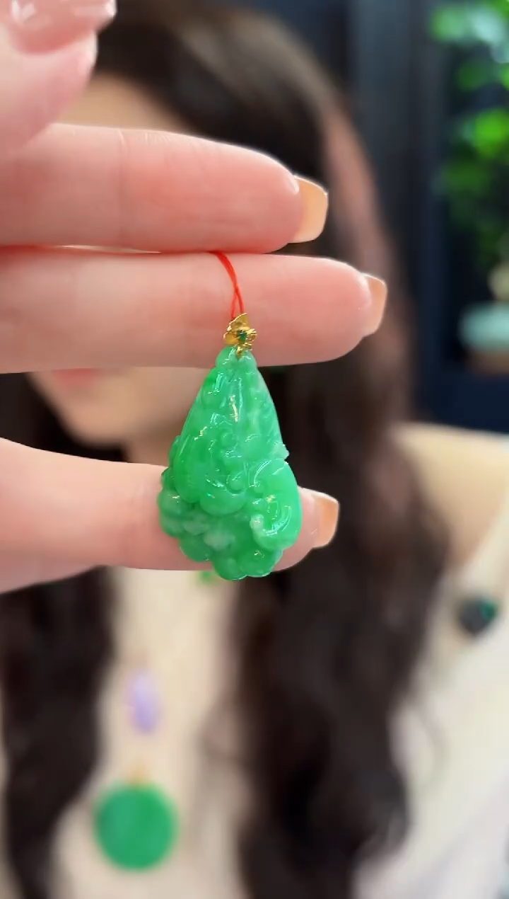 吊坠(不含链)18K金镶嵌翡翠 缅甸A货/支持复检/一件