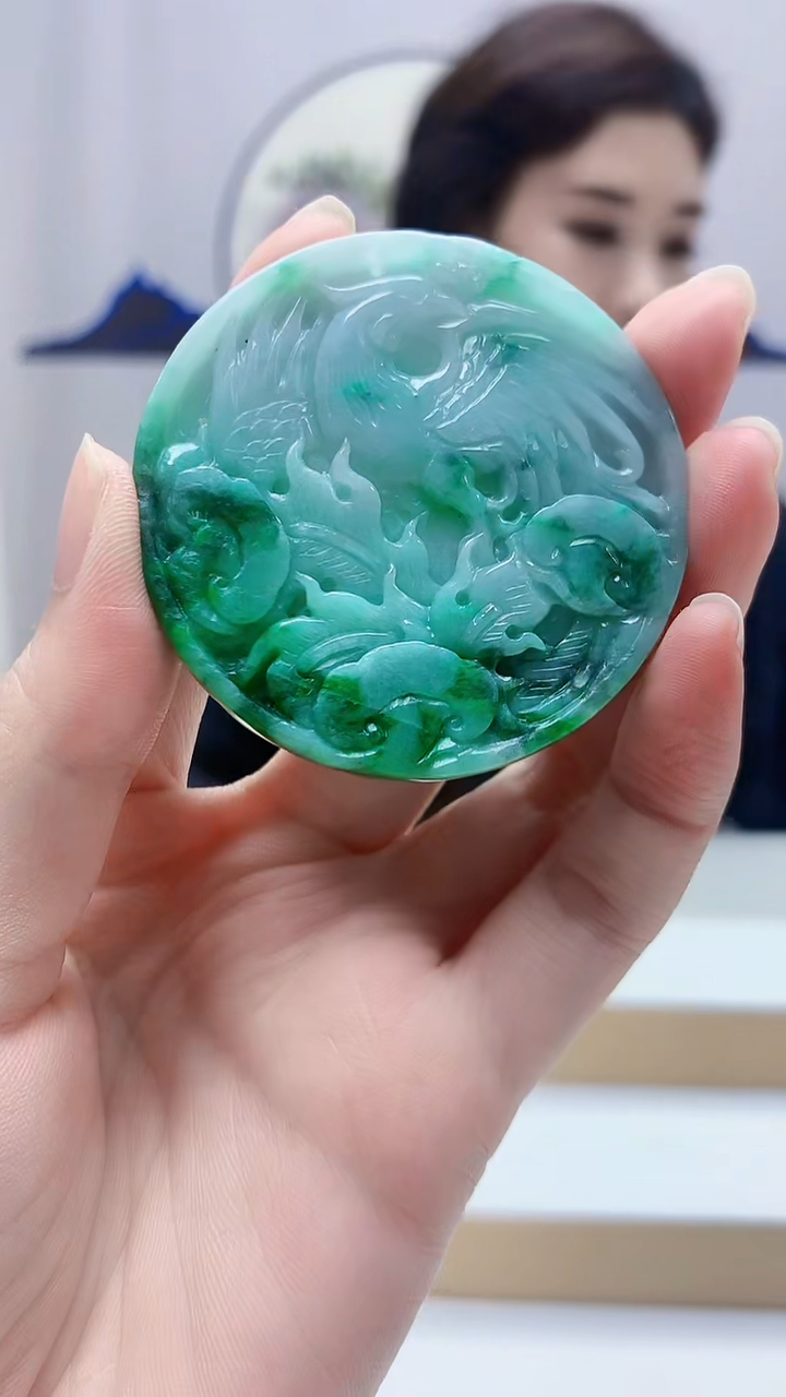未镶嵌定制翡翠4829zm-毛货挂件凤凰79