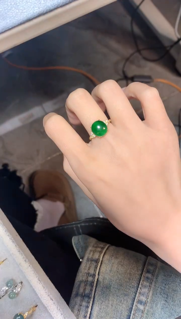【闪购商品】翡翠戒指银S925镶嵌534534
