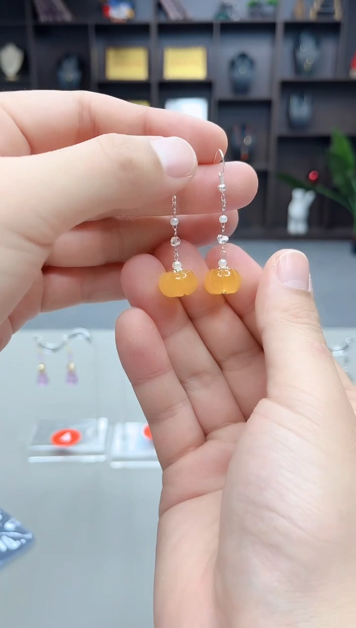 未镶嵌耳饰玛瑙/玉髓W06