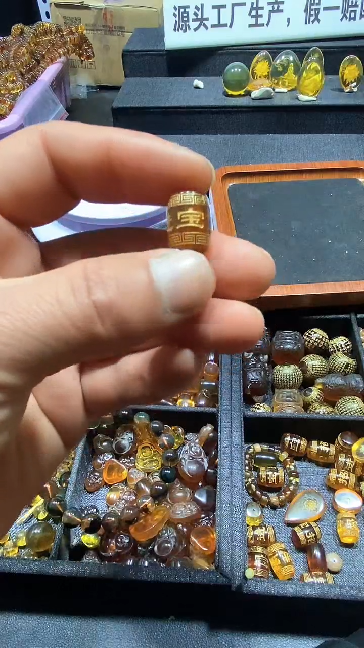 琥珀未镶嵌耳饰天然缅甸琥珀桶珠15+