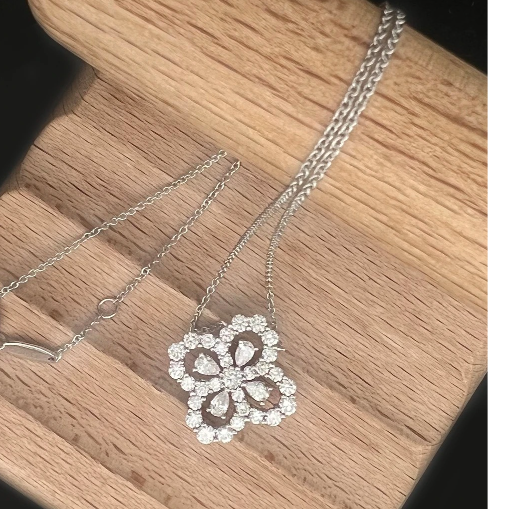 实验室培育钻石铂金pt950 Loop项链，NGTC证书