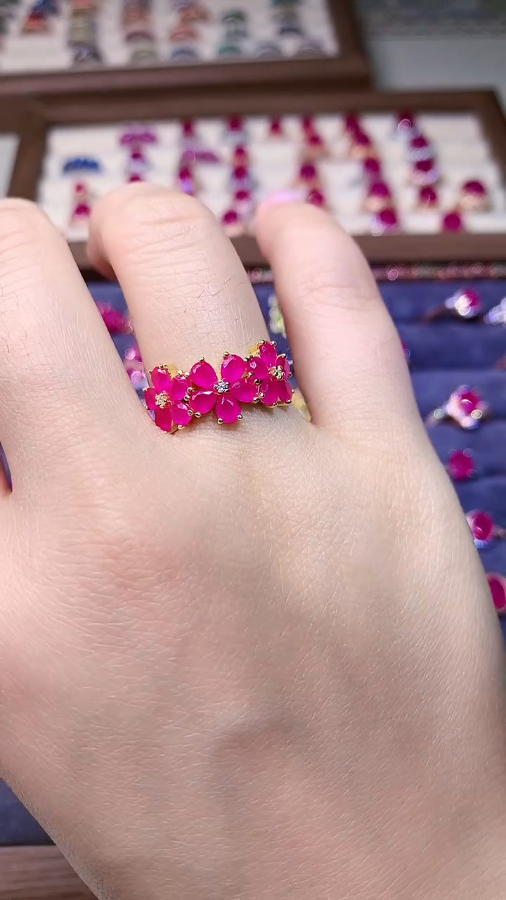 【闪购商品】红宝石戒指银S925镶嵌000