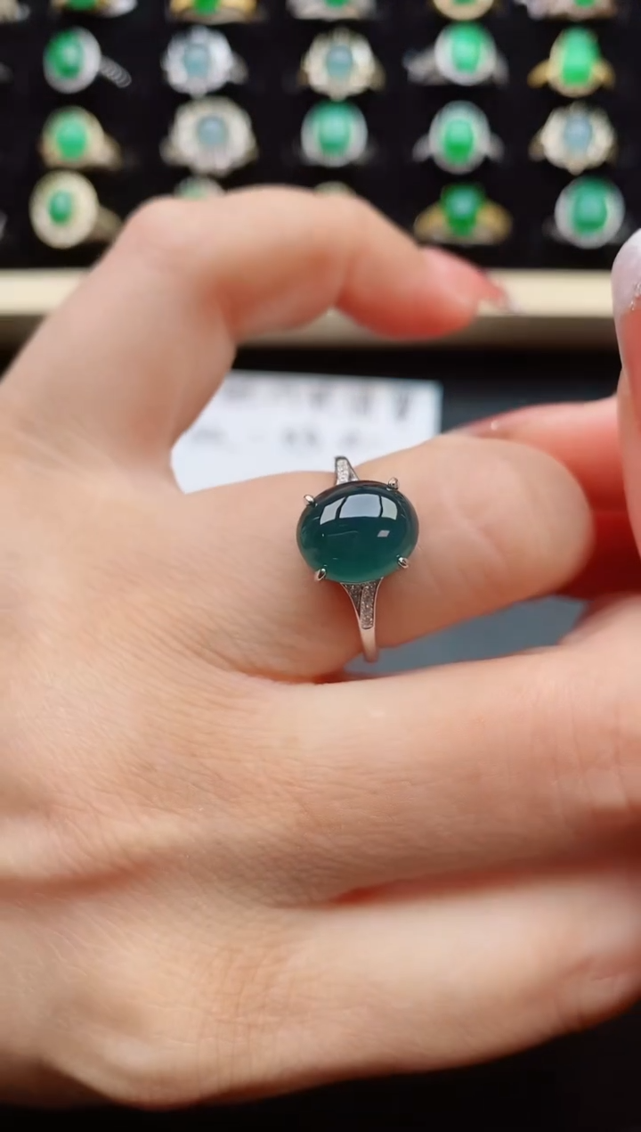 【闪购商品】翡翠戒指银S925镶嵌05800