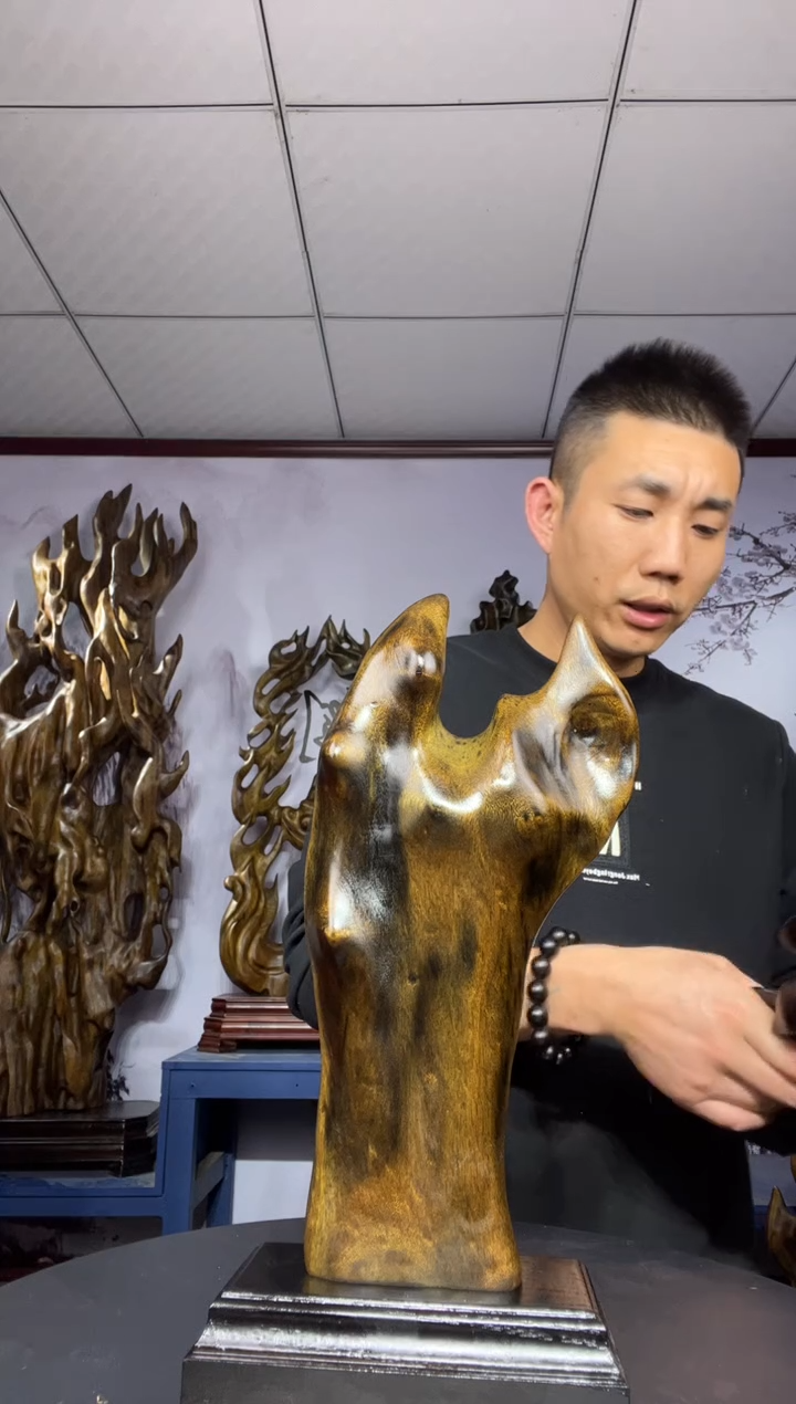 金丝楠木雕款寿*金丝楠木工艺品摆件