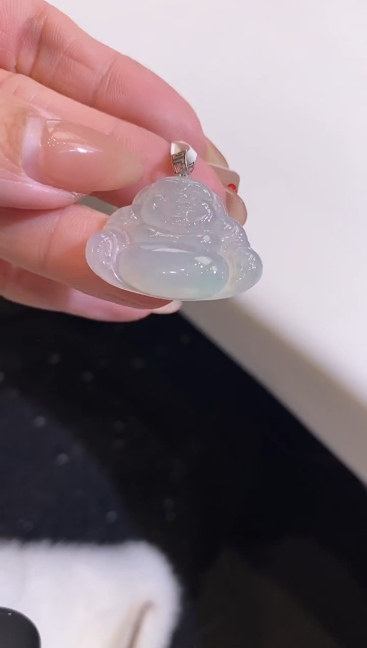 吊坠(不含链)18K金镶嵌翡翠佛公