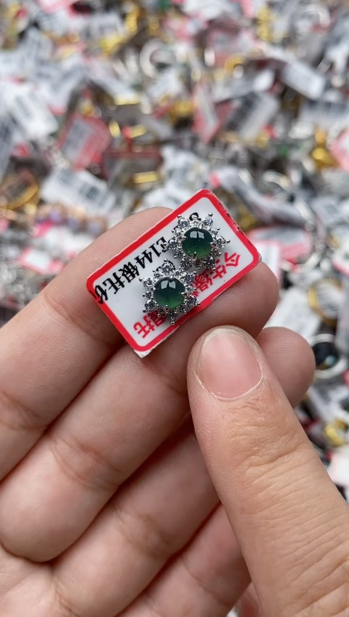 【闪购商品】翡翠戒指银S925镶嵌77777---4