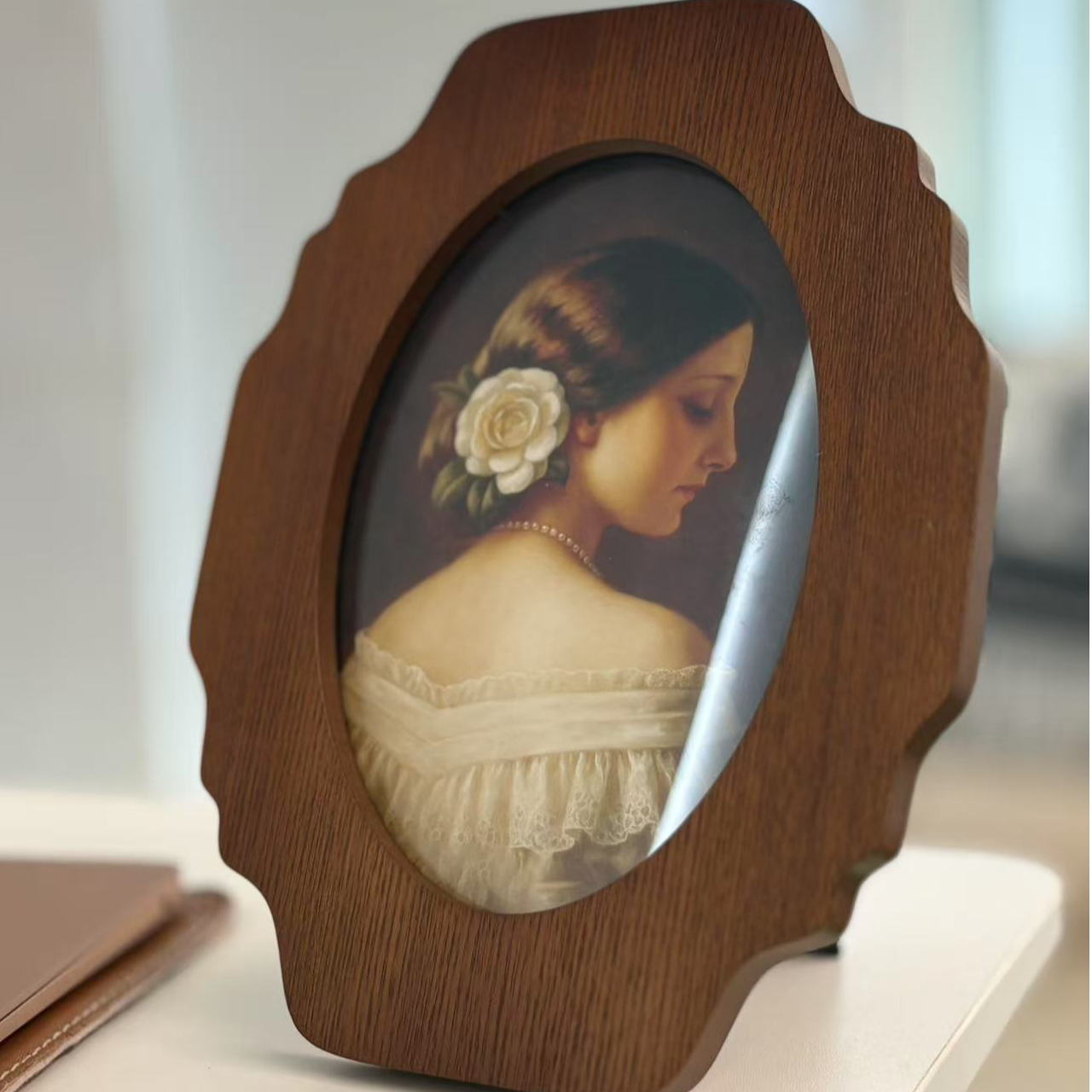 法式玉壶型小相框客厅书房摆件画框、可爱小相框