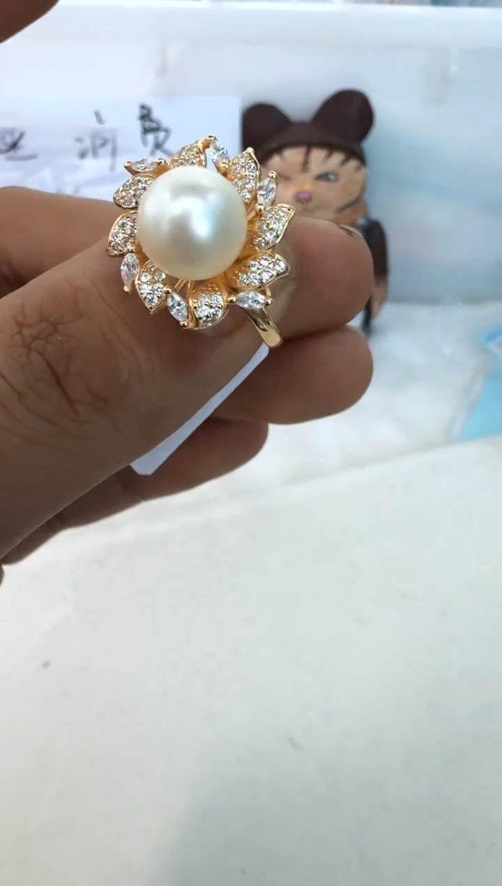 【闪购商品】海水珍珠戒指银S925镶嵌戒指