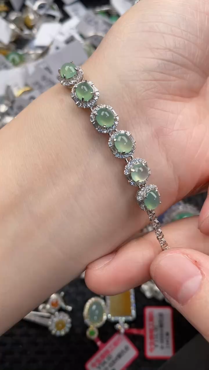 银S925镶嵌戒指翡翠11                8