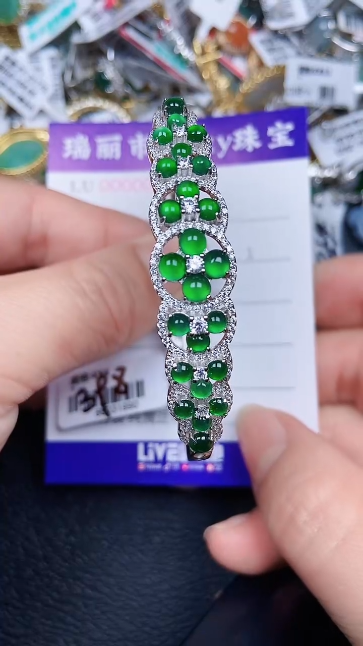 颈饰银S925镶嵌翡翠0008