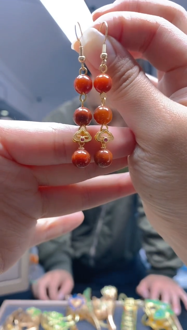 【闪购商品】翡翠耳饰合金0285翡翠耳钩