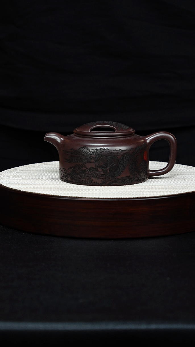 宜兴原矿纯手工紫砂 牛盖莲子 石红