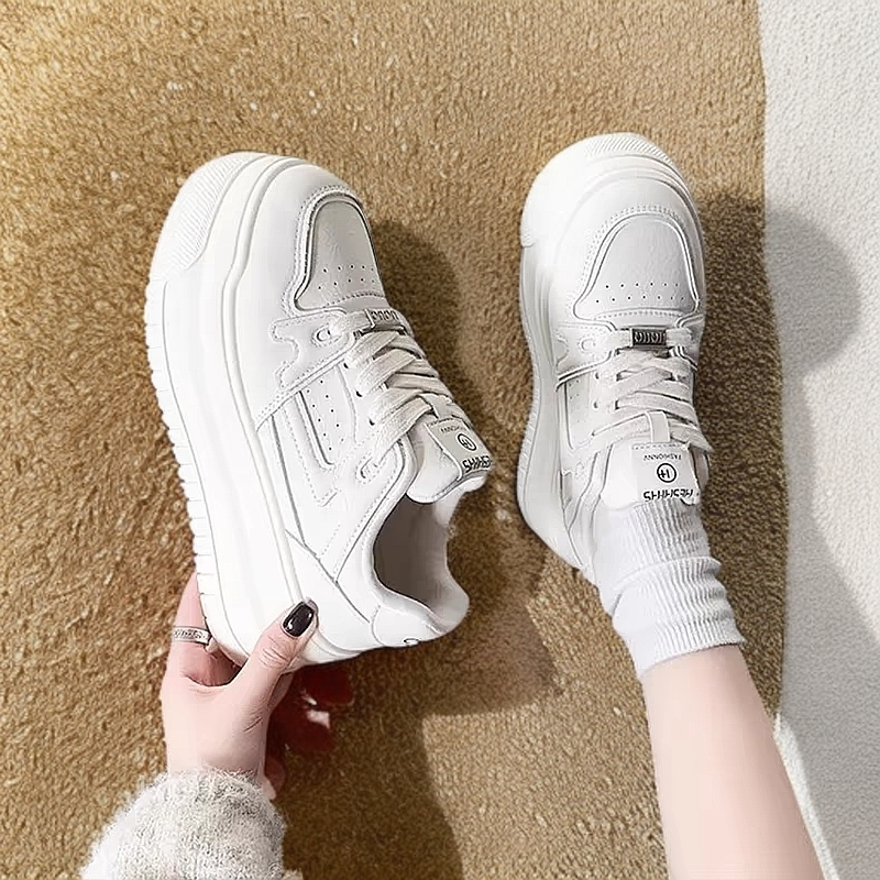 （不期而遇）厚底小白鞋女简约时尚学院风增高休闲鞋百搭板鞋
