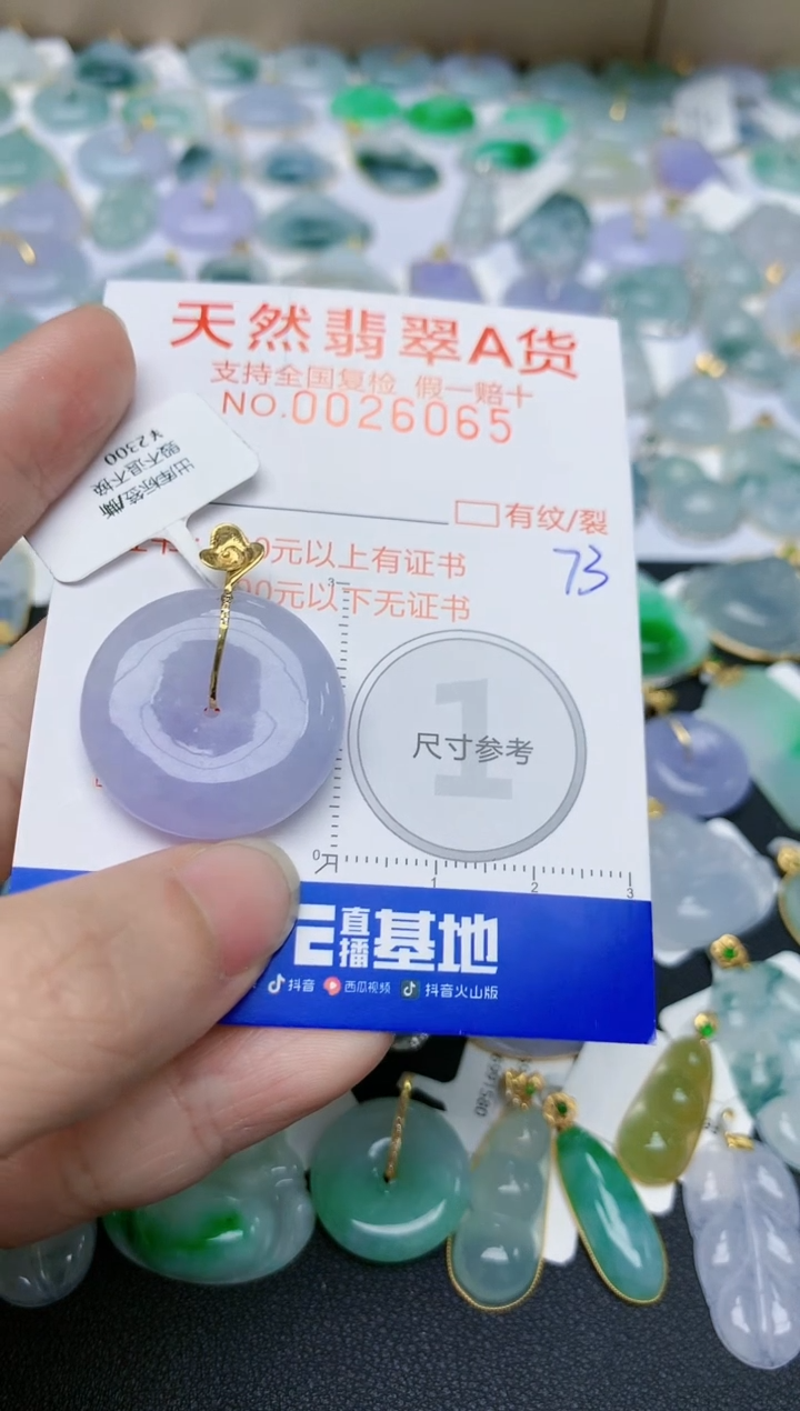 【闪购商品】翡翠颈饰18K金镶嵌天然翡翠A货    