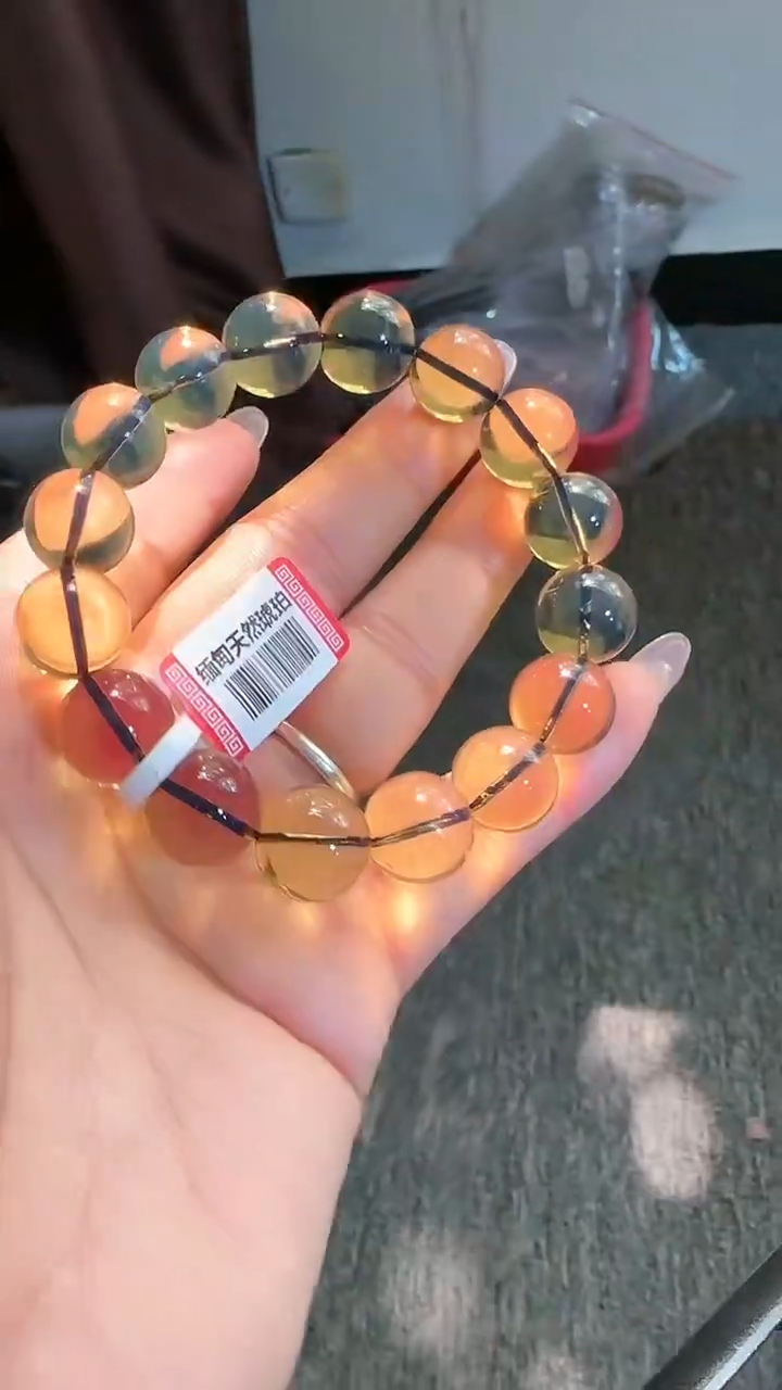 【闪购商品】琥珀手链未镶嵌规格13蓝珀手串#82
