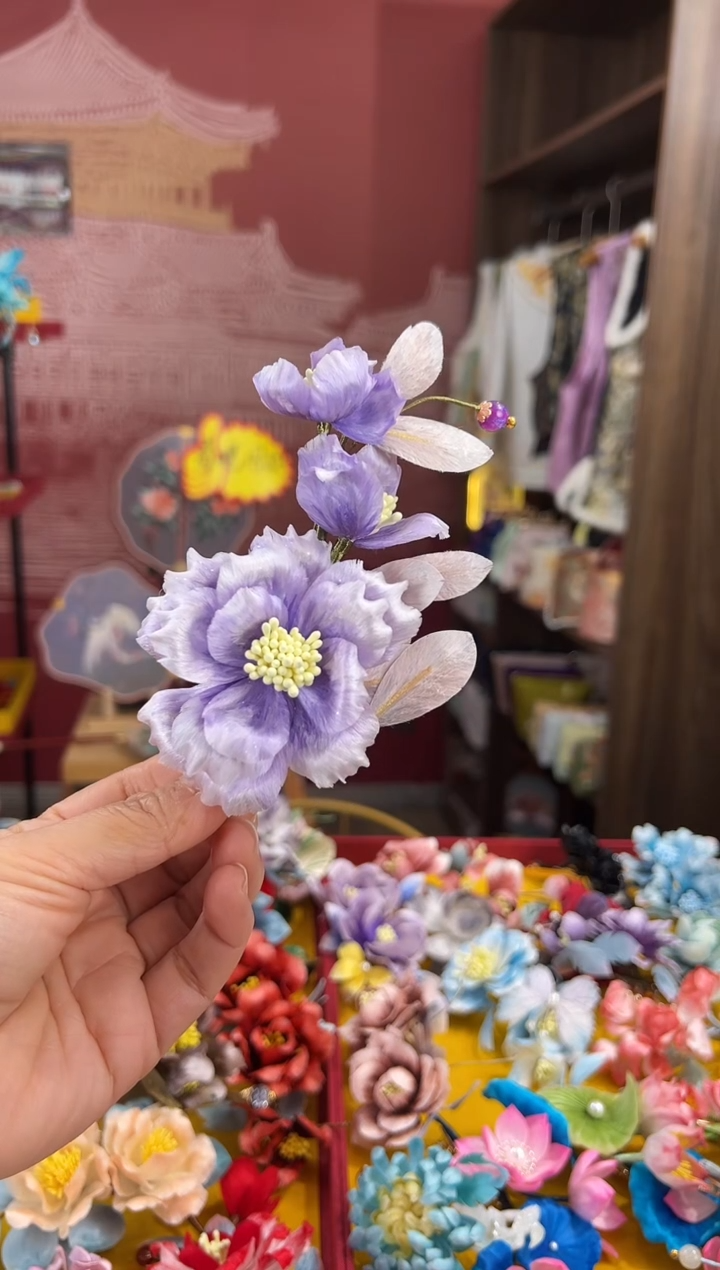 【闪购商品】刺绣非遗绒花（发饰）