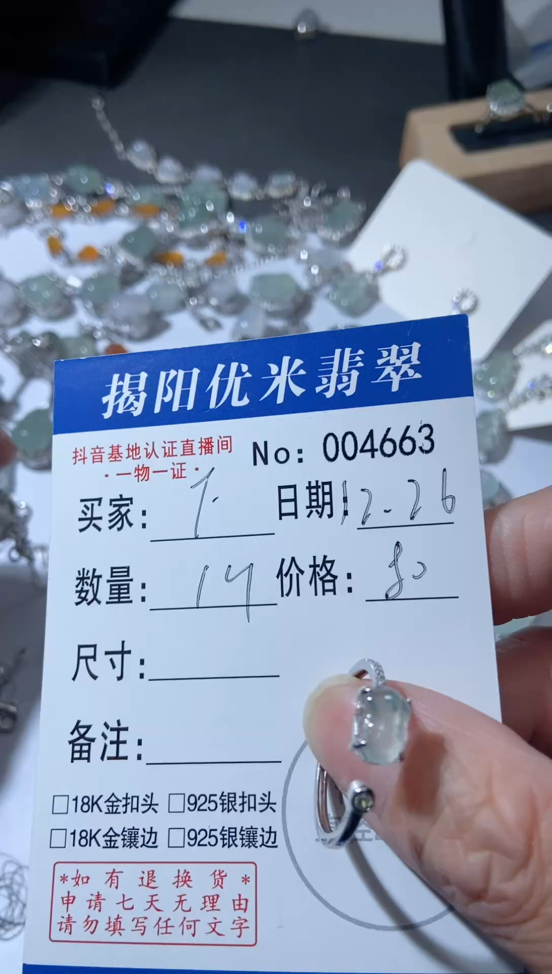 颈饰银S925镶嵌翡翠F* 银S925镶嵌