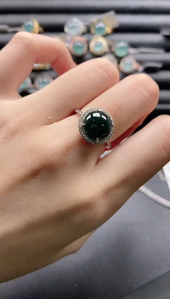 【闪购商品】翡翠戒指银S925镶嵌1111