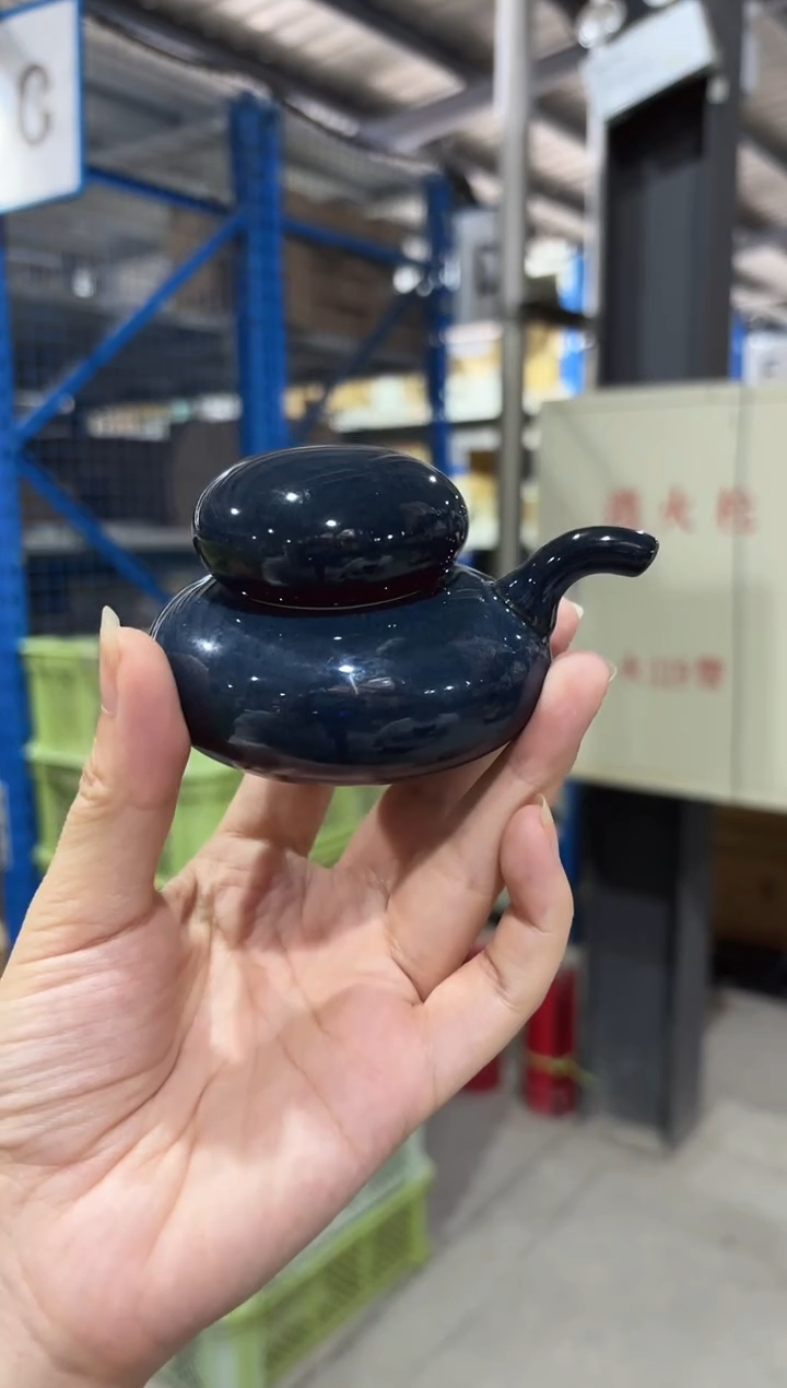 瓷（B）白山　いしころ　しょうゆさし　ネイビー