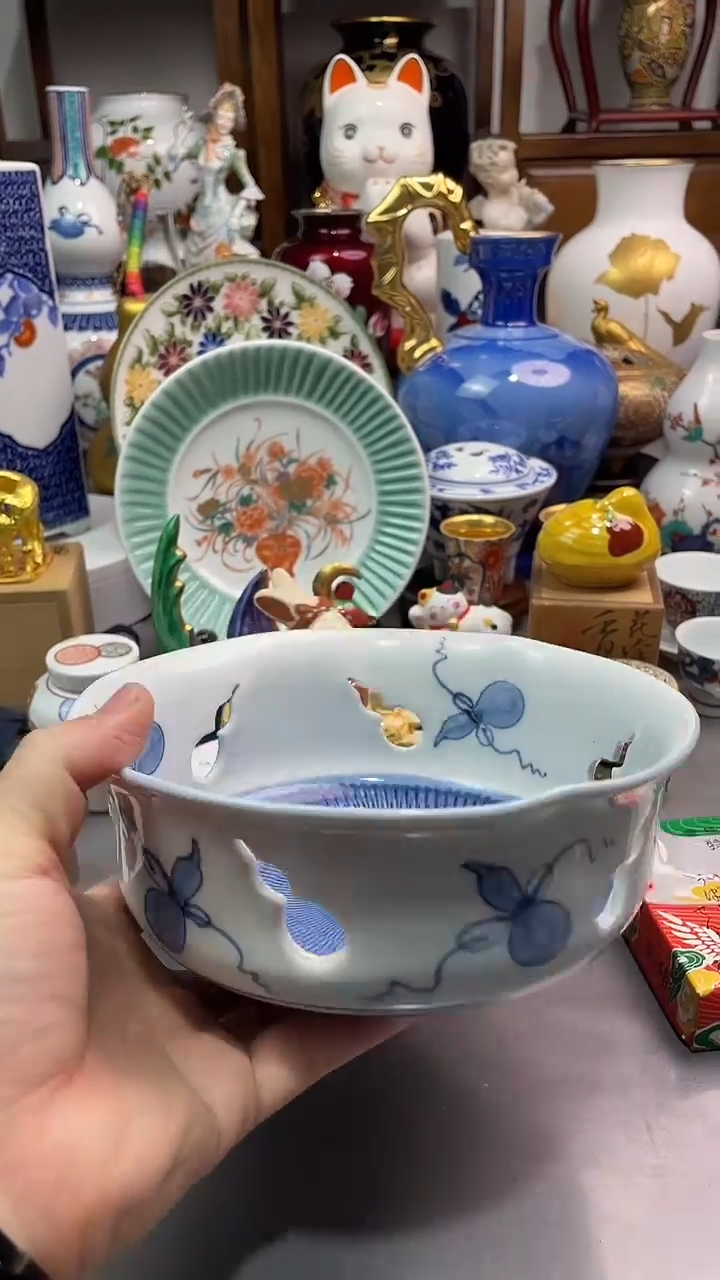 瓷片青花大钵一一