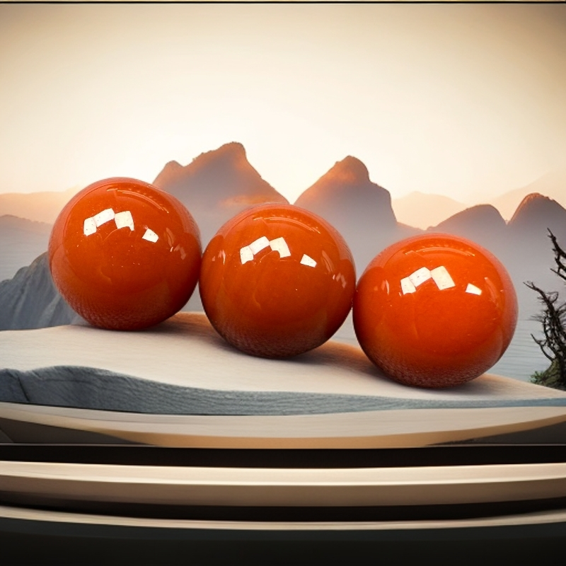 山骨南红8m川料南红圆珠柿子红/锦红单珠（多样发其一）