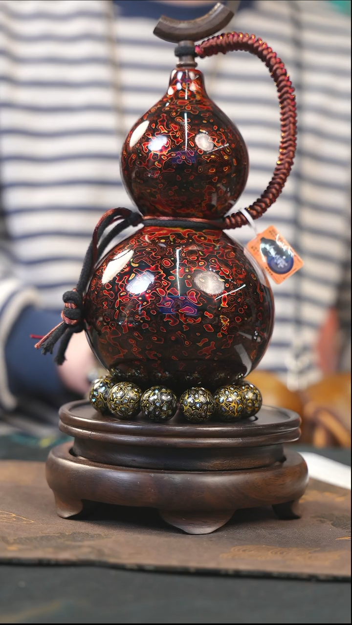 【闪购商品】YJ211漆艺酒葫芦不包手串及旋转底座