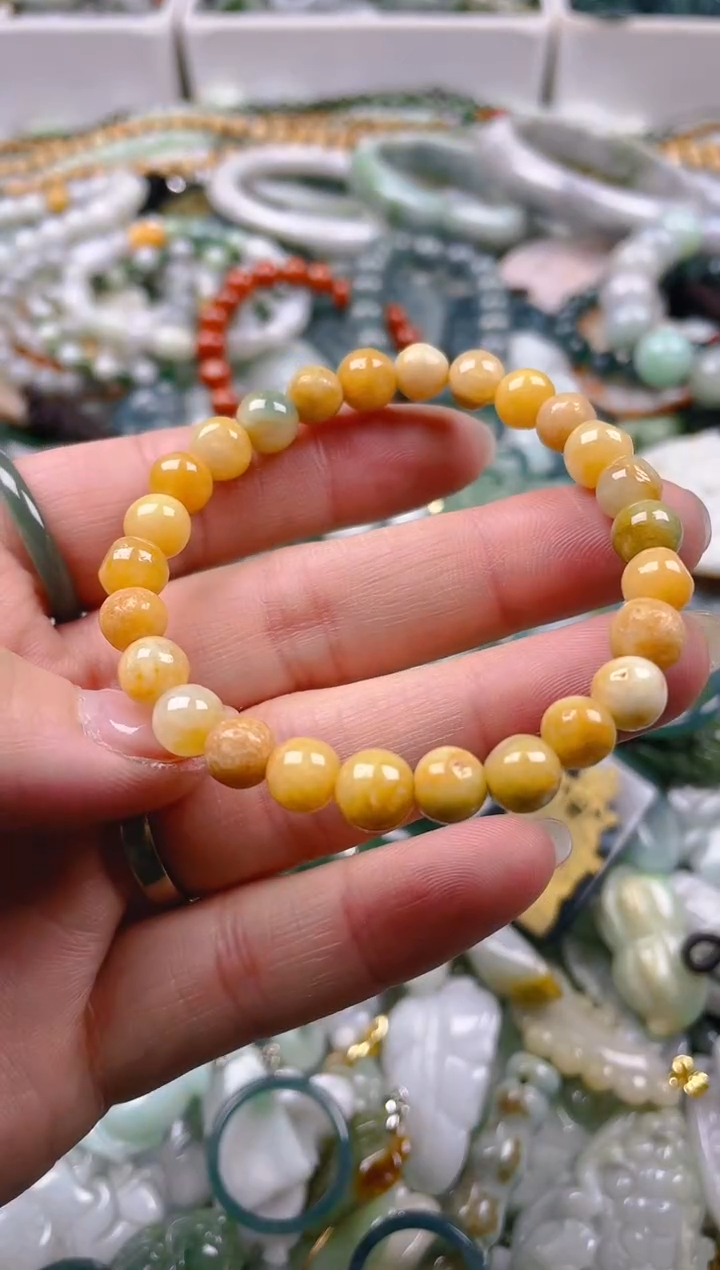 【闪购商品】翡翠颈饰未镶嵌6-7mm/V/翡翠A货一图一物