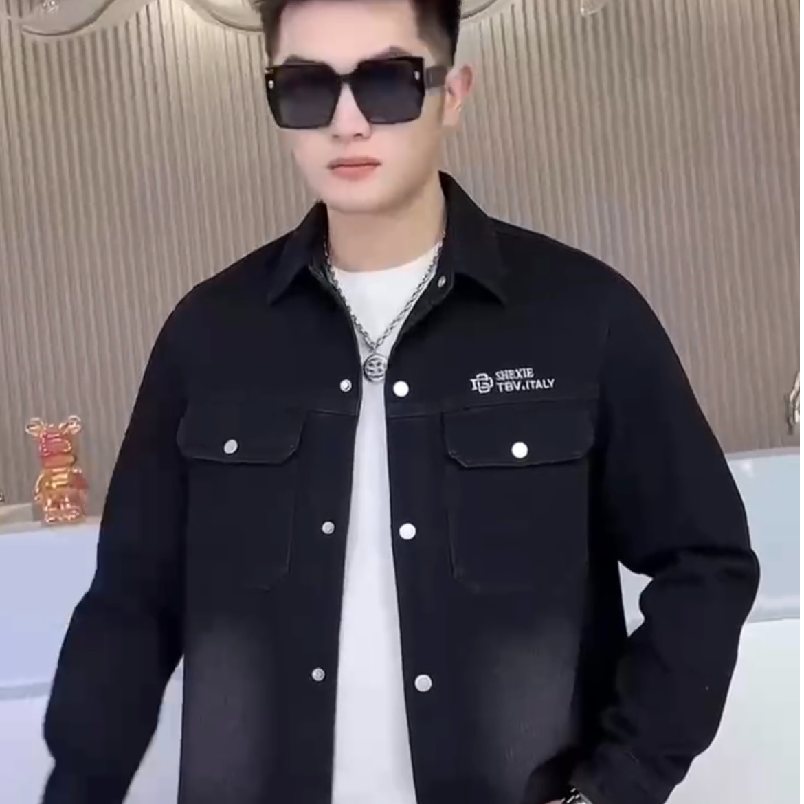 复古做旧水洗牛仔夹克男女ins街头宽松百搭外套