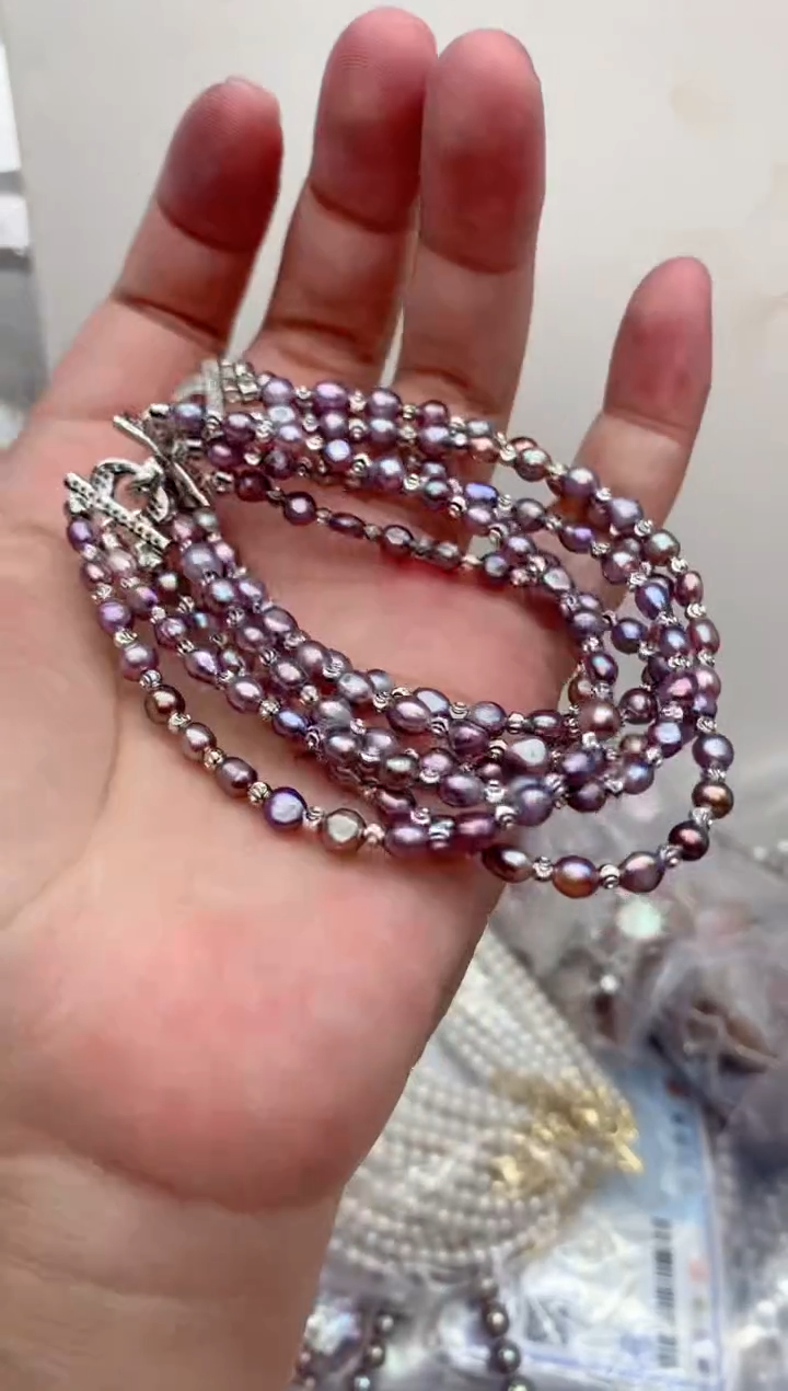 未镶嵌手链淡水珍珠多样性发其一，非无暇