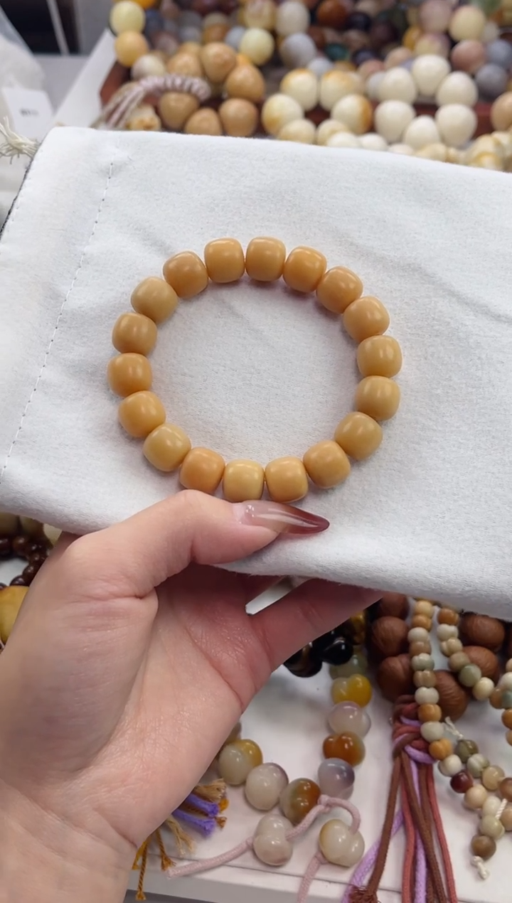 手串菩提根/象牙果b61干磨桶珠奶咖10*11mm手串