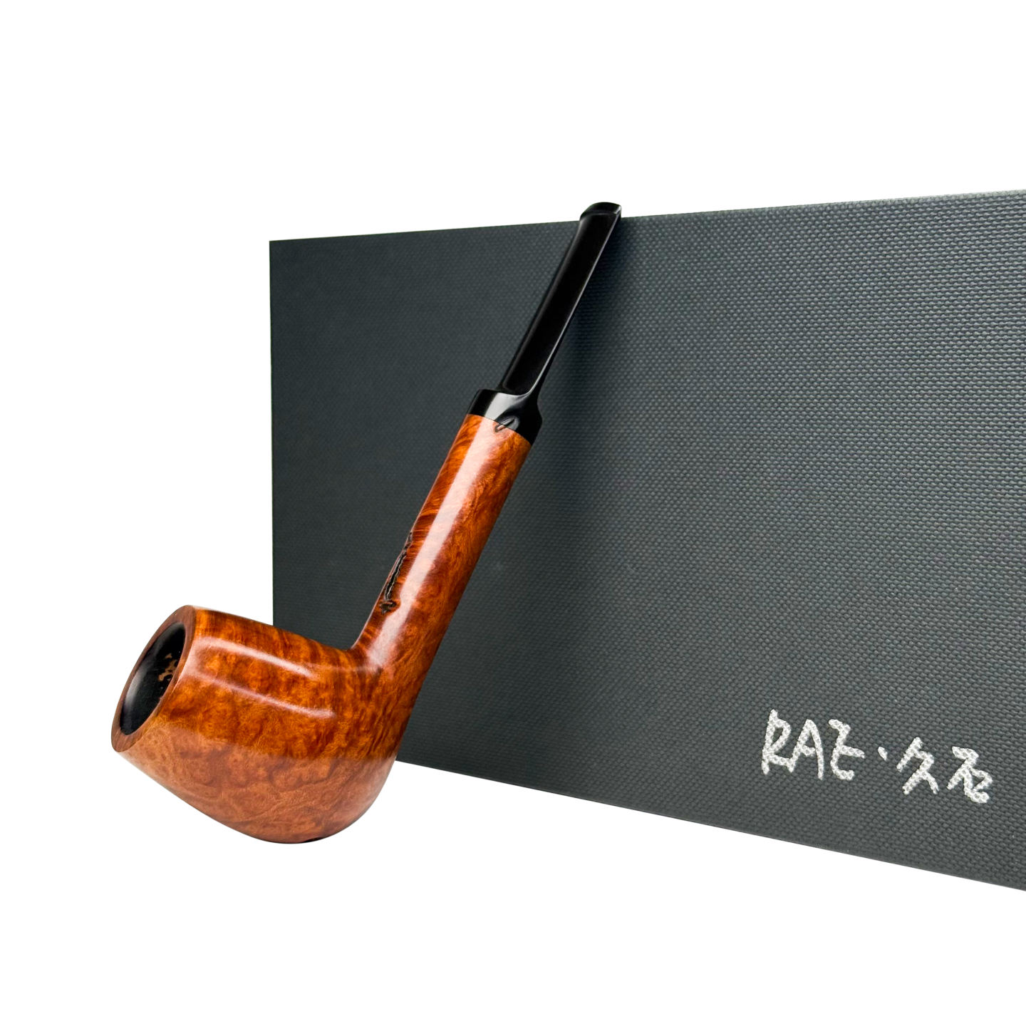 中国女斗师RAE久石光面雕刻撞球型直式手工石楠木烟斗