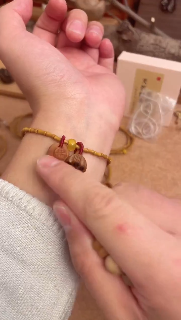 竹节手串一物一拍加黄水晶跑环单圈好运连连