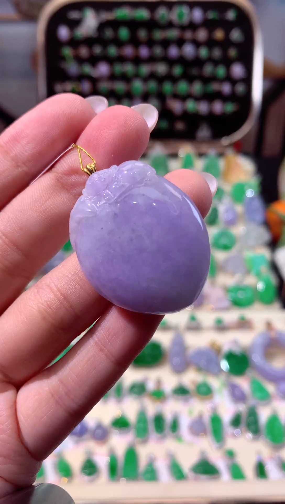 【闪购商品】翡翠颈饰18K金镶嵌缅甸天然A货翡翠