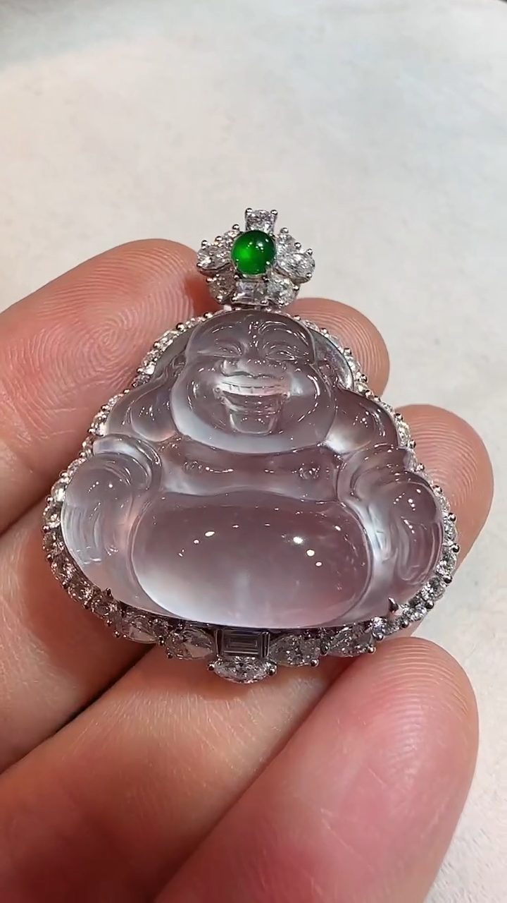 【闪购商品】翡翠颈饰18K金镶嵌吊坠