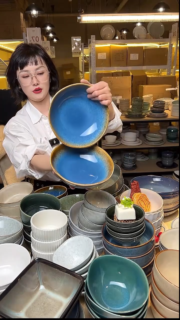 瓷189外贸尾货窑变釉下彩默认微瑕