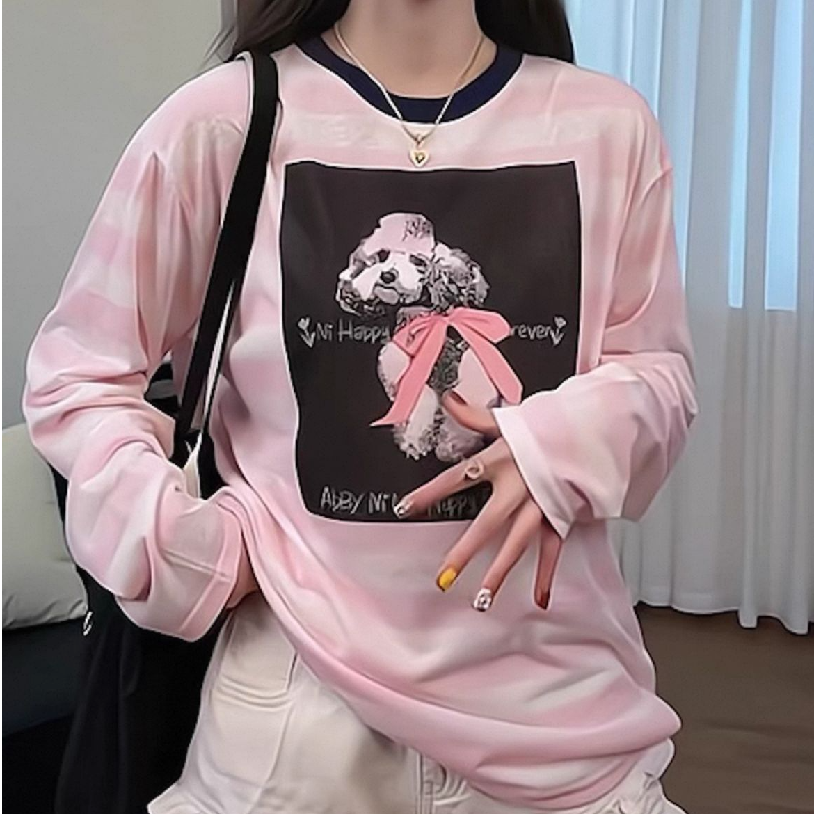 ZOZO-8876夏季新款女狗狗条纹防晒长袖T恤