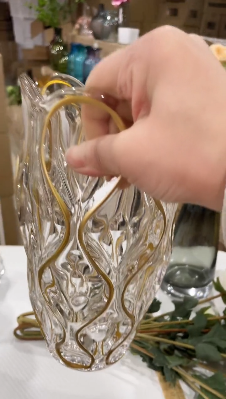 【闪购商品】无铅玻璃透明水晶金边