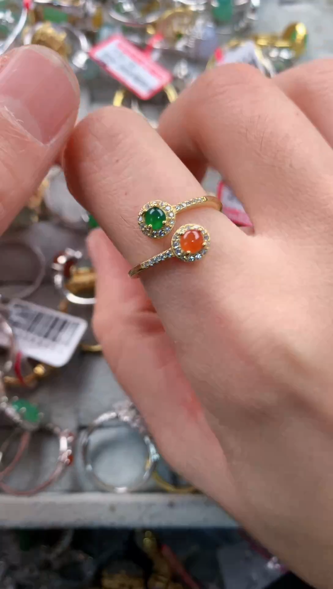 银S925镶嵌戒指翡翠333   1