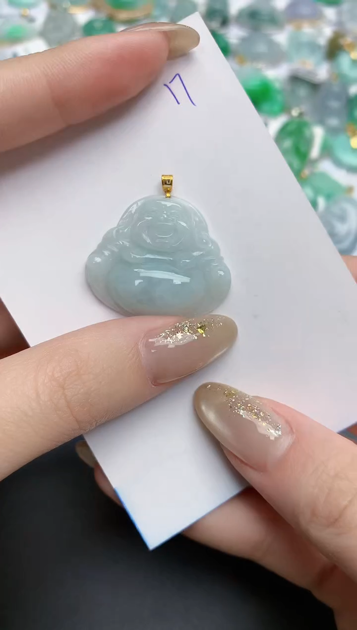 【闪购商品】翡翠颈饰18K金镶嵌天然缅甸翡翠A货