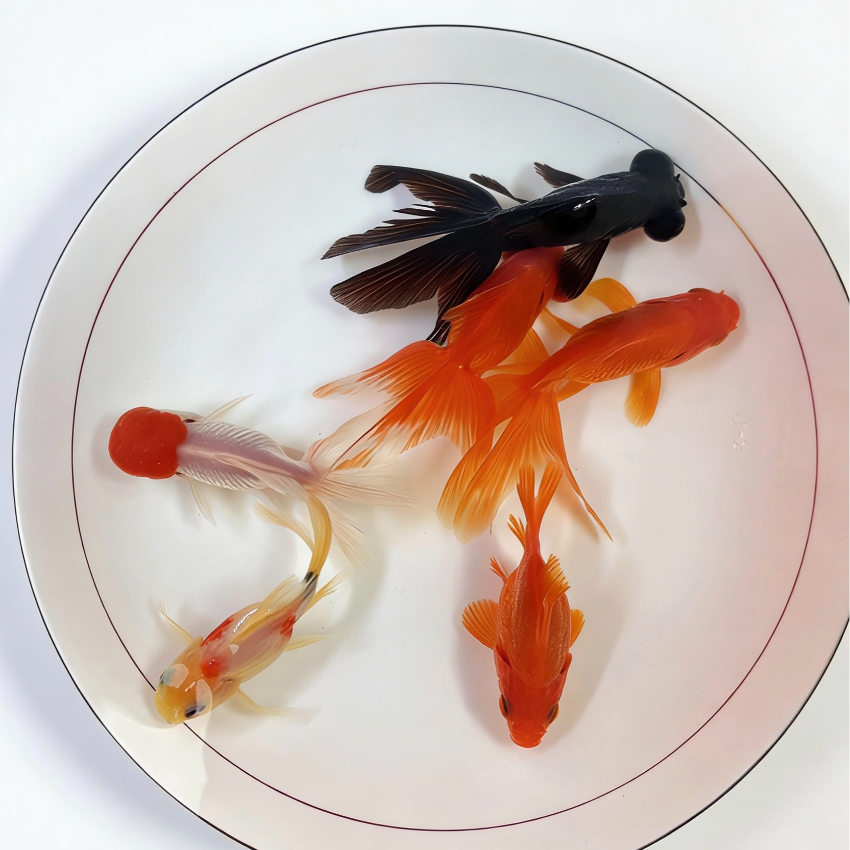 多品种国粹金鱼耐活好养冷水四色混搭观赏鱼鎏金红狮子头