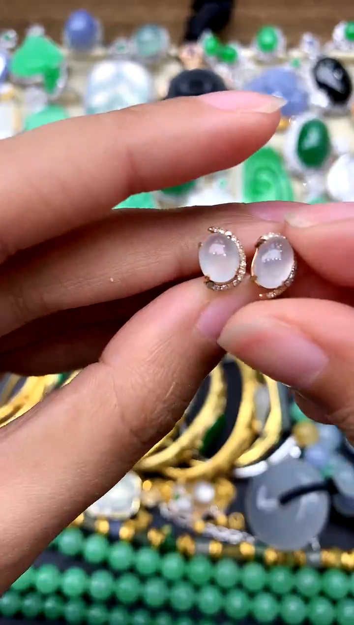 【闪购商品】翡翠耳饰18K金镶嵌247-中国好珍宝