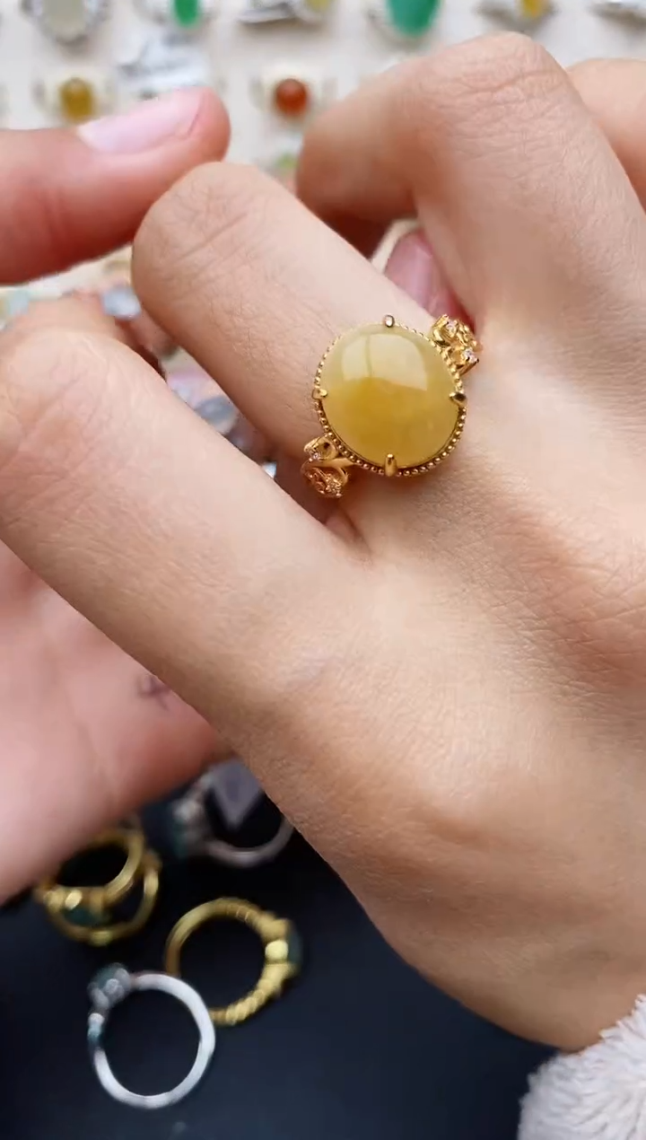 【闪购商品】翡翠戒指银S925镶嵌缅甸翡翠