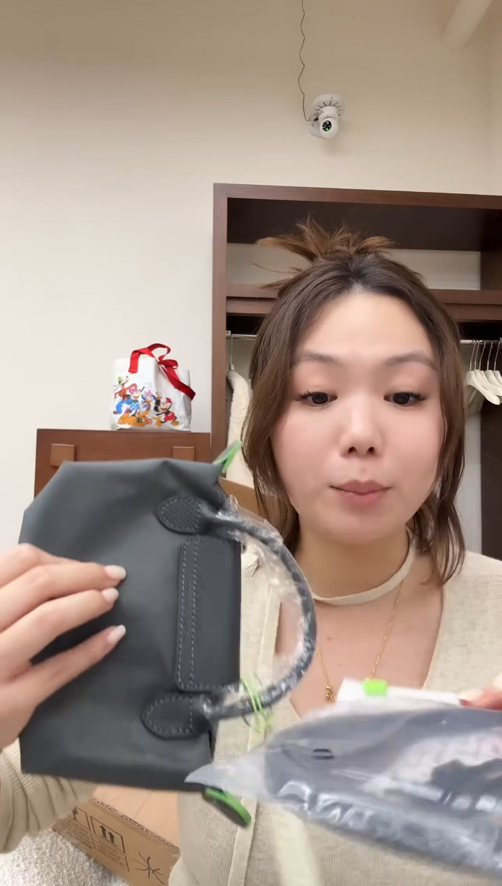 帆布休闲小饺子包  撞色灰