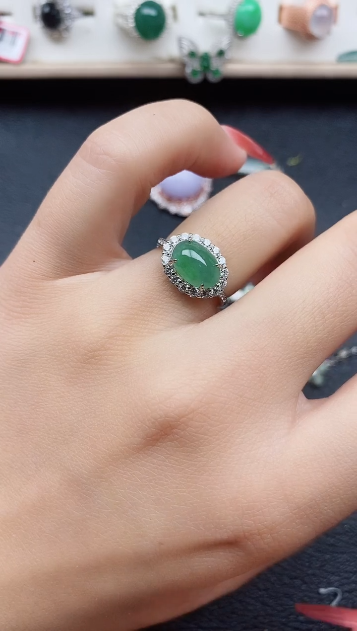 【闪购商品】翡翠戒指银S925镶嵌11111