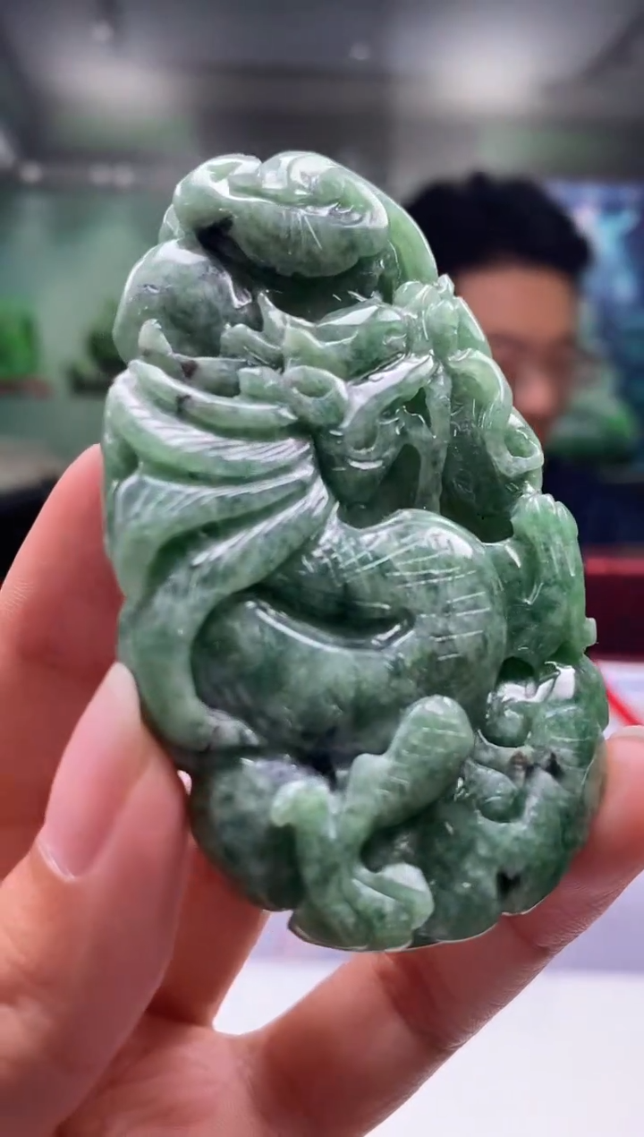 未镶嵌定制翡翠KK翡翠毛货吊坠-17