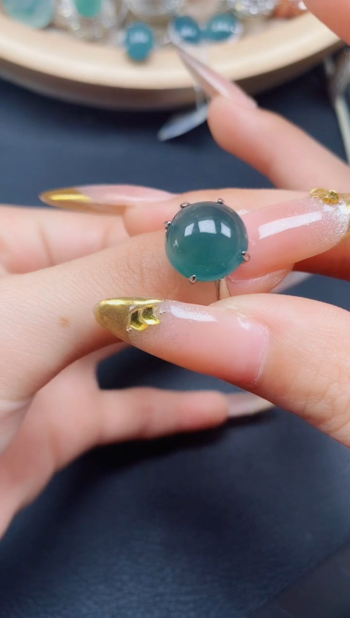 【闪购商品】翡翠戒指银S925镶嵌翡翠