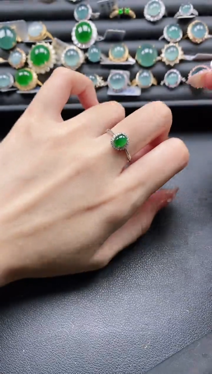 【闪购商品】翡翠戒指银S925镶嵌1111